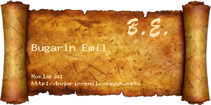 Bugarin Emil névjegykártya